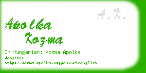 apolka kozma business card